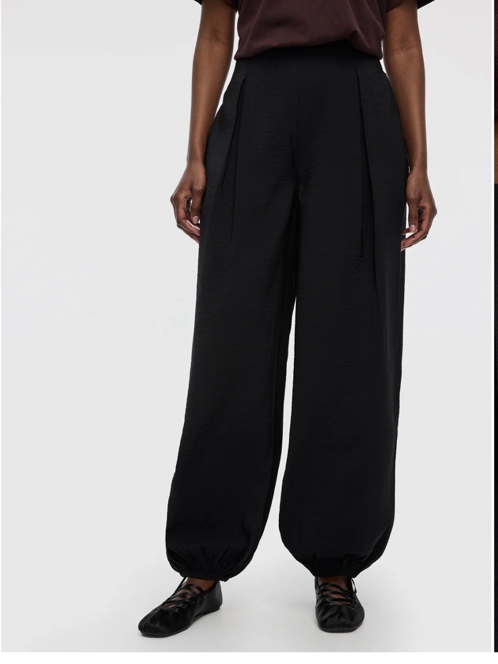 High-Waist Black Balloon Pants